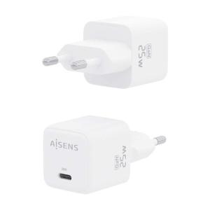 Cargador Gan de Pared Aisens ASCH-25W1P012-W/ 1xUSB Tipo-C/ 25W