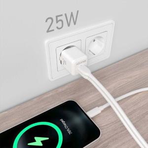 Cargador Gan de Pared Aisens ASCH-25W2P014-W/ 1xUSB Tipo-C/ 1xUSB/ 25W