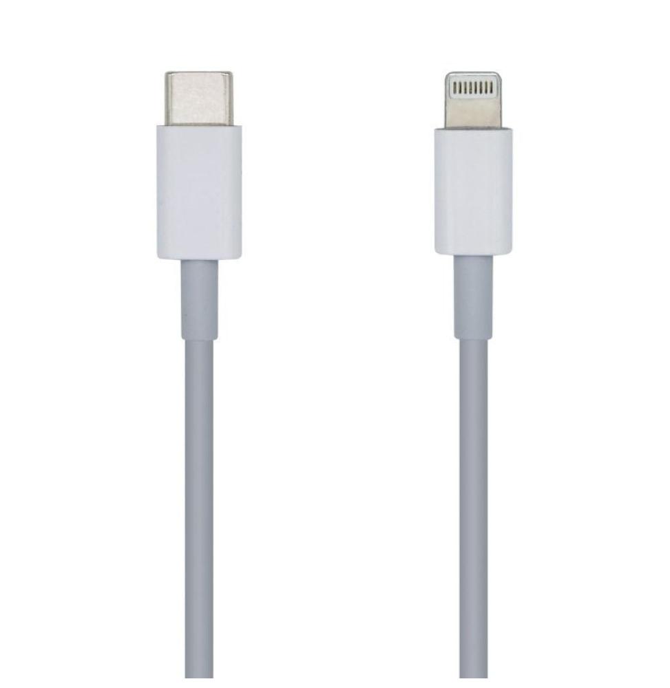 Cable Lightning Aisens A102-0442/ Lightning Macho - USB Tipo-C Macho/ 1m/ Blanco