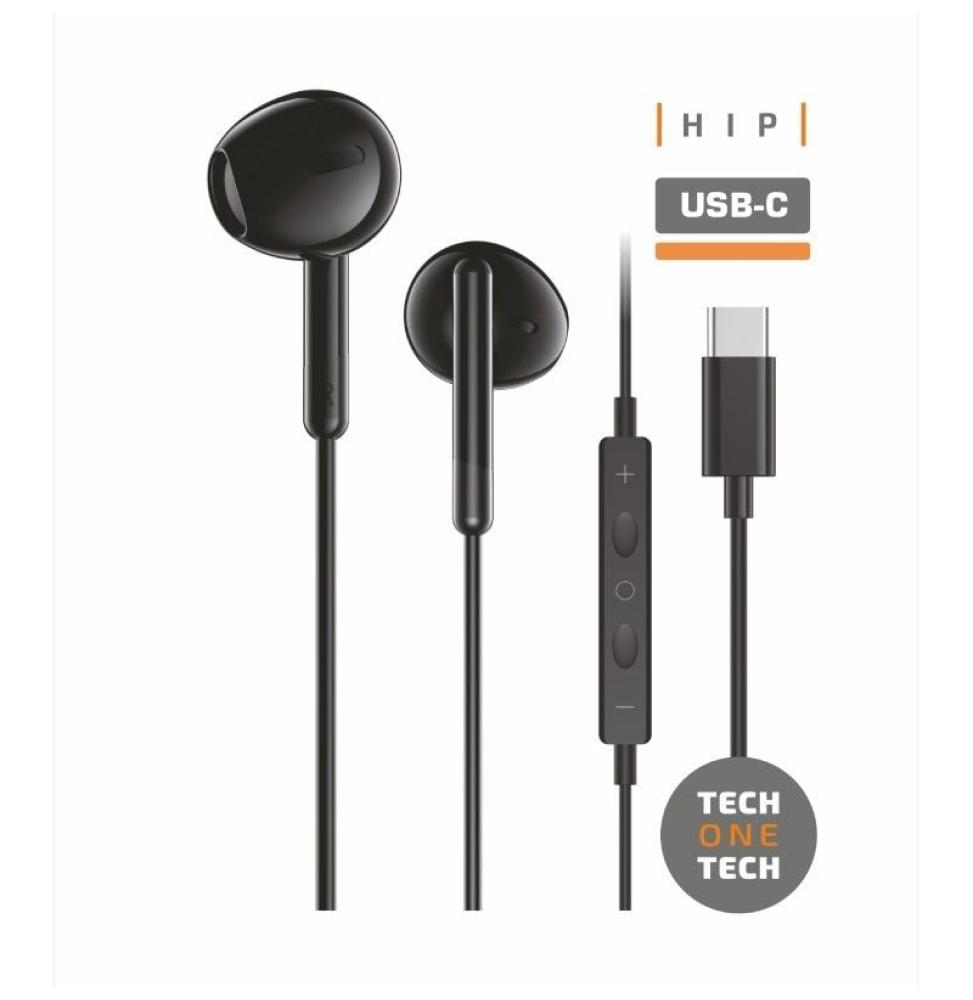 Auriculares Intrauditivos Tech One Tech earTECH TEC1302/ con Micrófono/ USB Tipo-C/ Negros