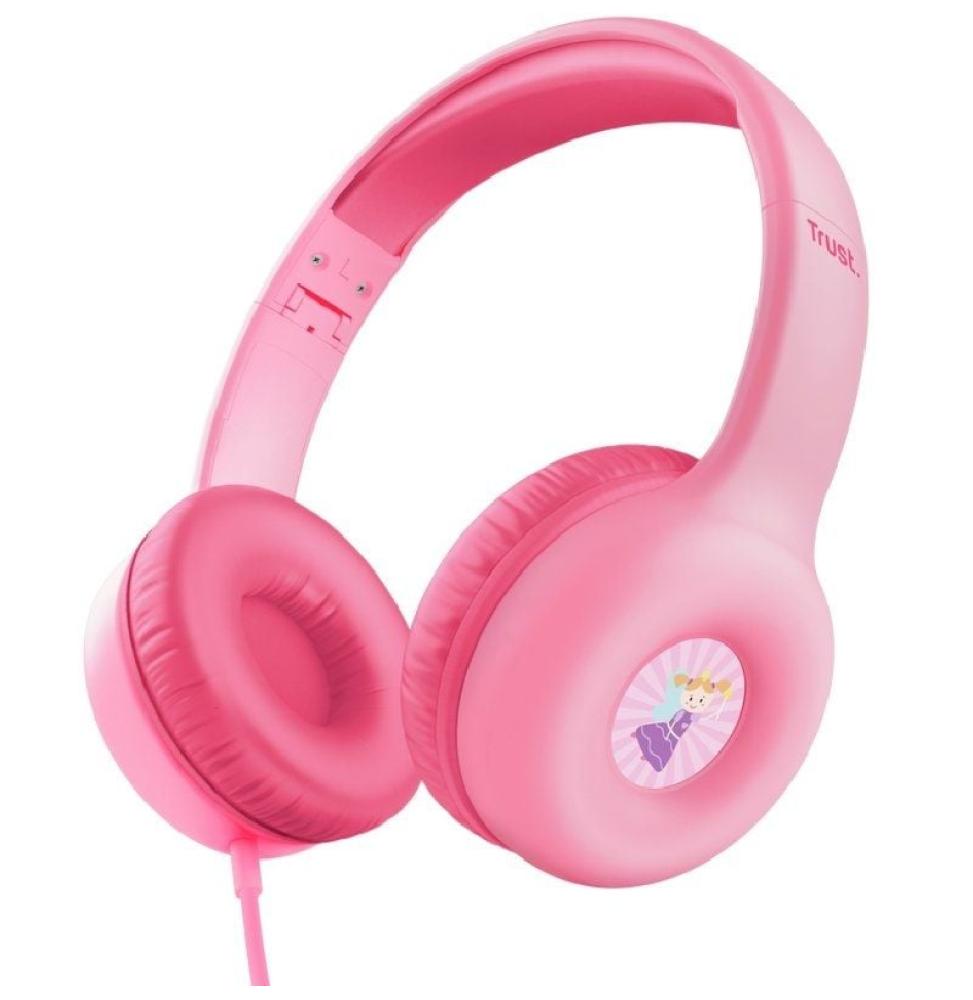 Auriculares Infantiles Trust Nouna Kids/ con Micrófono/ Rosas