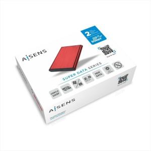 Caja Externa para Disco Duro de 2.5' Aisens ASE-2525RED/ USB 3.1/ Sin tornillos