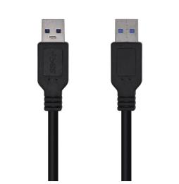 Cable USB 3.0 Aisens A105-0446/ USB Macho - USB Macho/ 1m/ Negro