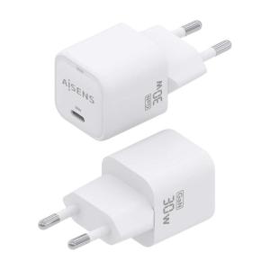 Cargador Gan de Pared Aisens ASCH-30W1P018-W/ 1xUSB Tipo-C/ 30W