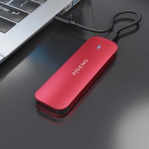 Caja Externa para Disco SSD M.2 NVMe Aisens ASM2-027RED/ USB 3.2/ Sin tornillos