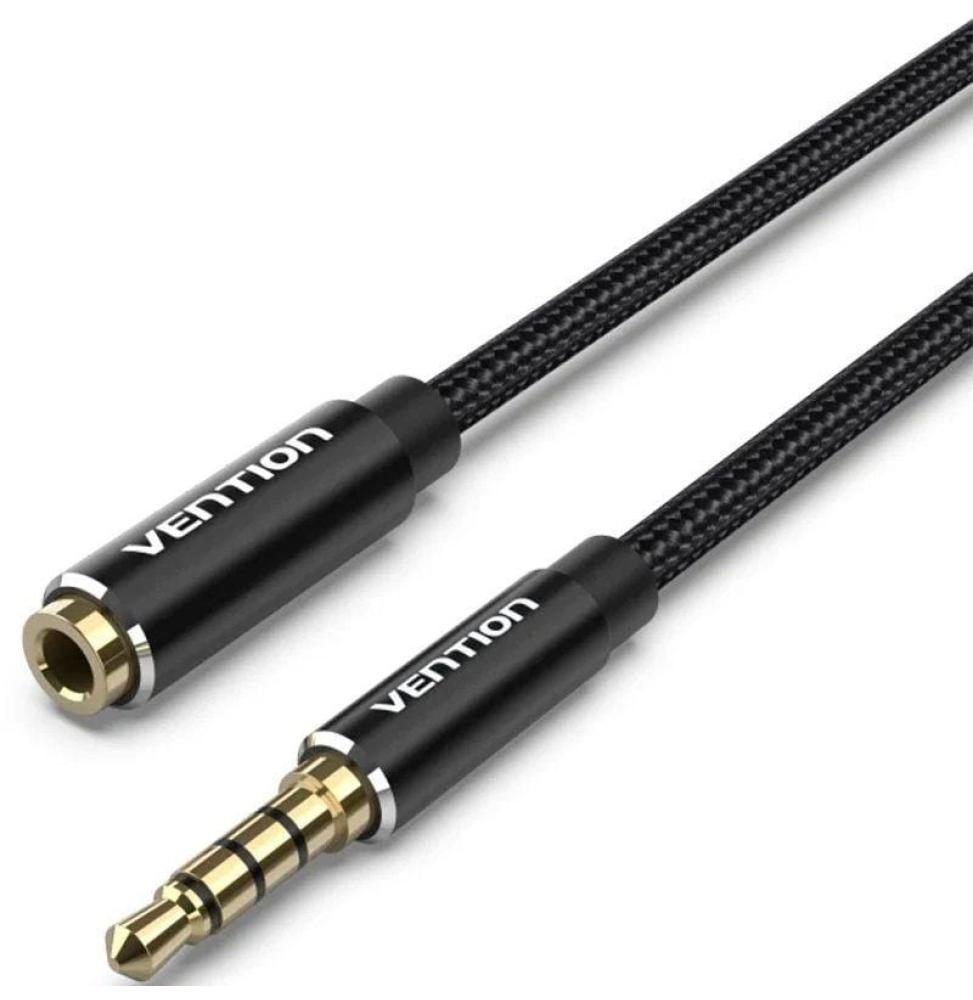 Cable Estéreo Vention BHCBJ/ Jack 3.5 Macho - Jack 3.5 Hembra/ 5m/ Negro