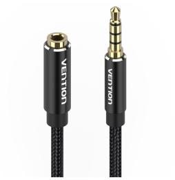 Cable Estéreo Vention BHCBJ/ Jack 3.5 Macho - Jack 3.5 Hembra/ 5m/ Negro