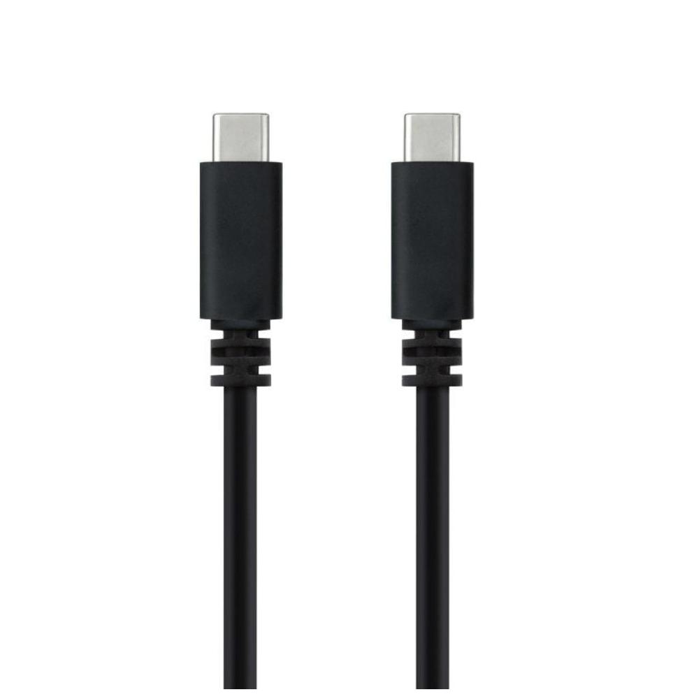 Cable USB 2.0 Tipo-C Nanocable 10.01.2301-L150/ USB Tipo-C Macho - USB Tipo-C Macho/ 480Mbps/ 1.5m/ Negro