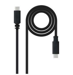 Cable USB 2.0 Tipo-C Nanocable 10.01.2301-L150/ USB Tipo-C Macho - USB Tipo-C Macho/ 480Mbps/ 1.5m/ Negro