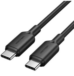 Cable USB 2.0 Tipo-C 3A Vention TRCBF/ USB Tipo-C Macho - USB Tipo-C Macho/ Hasta 60W/ 480Mbps/ 1m/ Negro