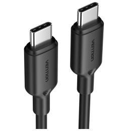 Cable USB 2.0 Tipo-C 3A Vention TRCBF/ USB Tipo-C Macho - USB Tipo-C Macho/ Hasta 60W/ 480Mbps/ 1m/ Negro