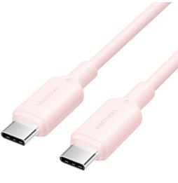 Cable USB 2.0 Tipo-C 3A Vention TRCPF/ USB Tipo-C Macho - USB Tipo-C Macho/ Hasta 60W/ 480Mbps/ 1m/ Rosa