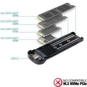 Caja Externa para Disco SSD M.2 TooQ TQE-2202BR/ USB 3.1 Gen2/ Sin tornillos