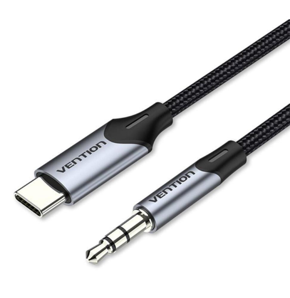 Cable Conversor Audio Vention BGKHF/ USB Tipo-C Macho - Jack 3.5 Macho/ 1m/ Gris