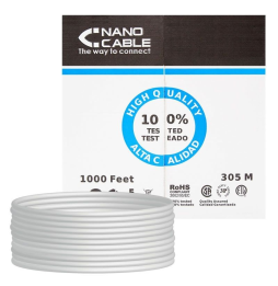 Bobina de Cable RJ45 FTP Nanocable 10.20.0704 Cat.5e/ 305m/ Gris