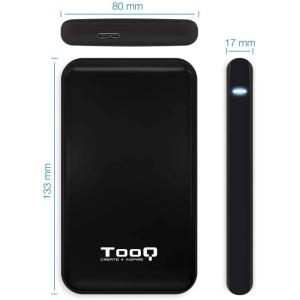 Caja Externa para Disco Duro de 2.5' TooQ TQE-2528B/ USB 3.1/ Sin tornillos