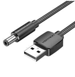 Cable Alimentación Vention CEYBF/ USB-A Macho - DC 5.5mm Macho/ 1m/ Negro