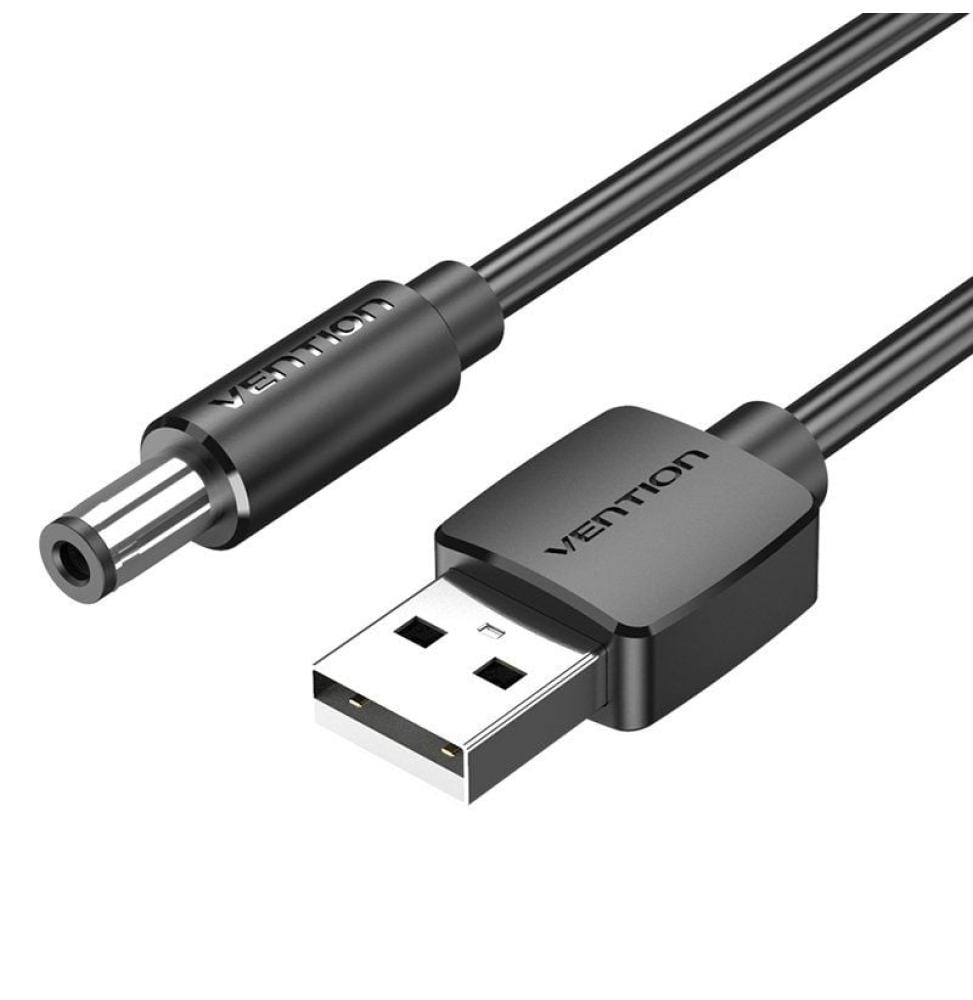 Cable Alimentación Vention CEYBF/ USB-A Macho - DC 5.5mm Macho/ 1m/ Negro