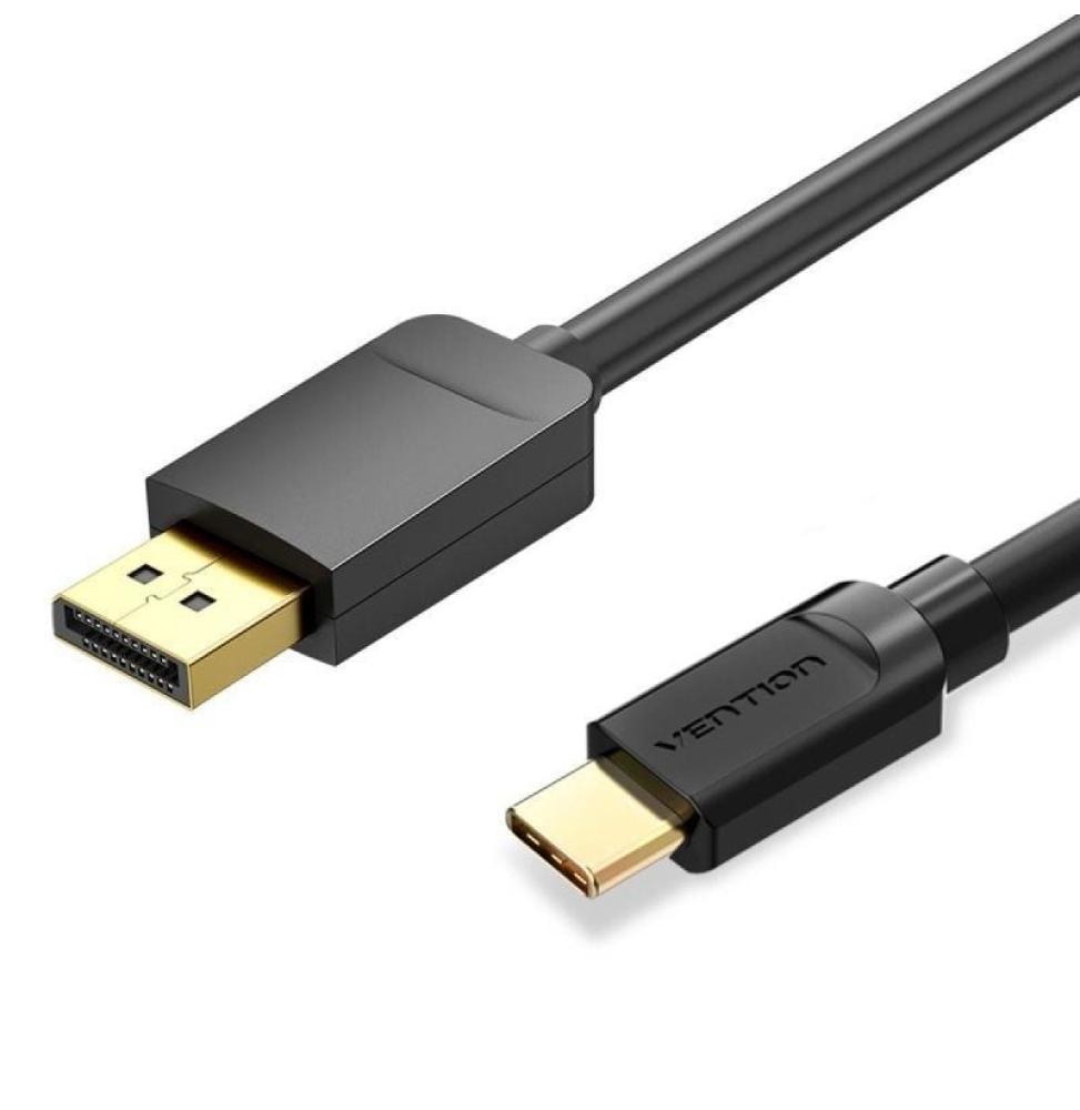 Cable Conversor Vention CGYBF/ USB Tipo-C Macho - Displayport Macho/ 1m/ Negro