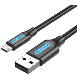 Cable USB 2.0 Vention COLBC/ USB Macho - MicroUSB Macho/ Hasta 60W/ 480Mbps/ 25cm/ Negro