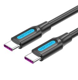 Cable USB 2.0 Tipo-C Vention COTBF/ USB Tipo-C Macho - USB Tipo-C Macho/ Hasta 100W/ 480Mbps/ 1m/ Negro