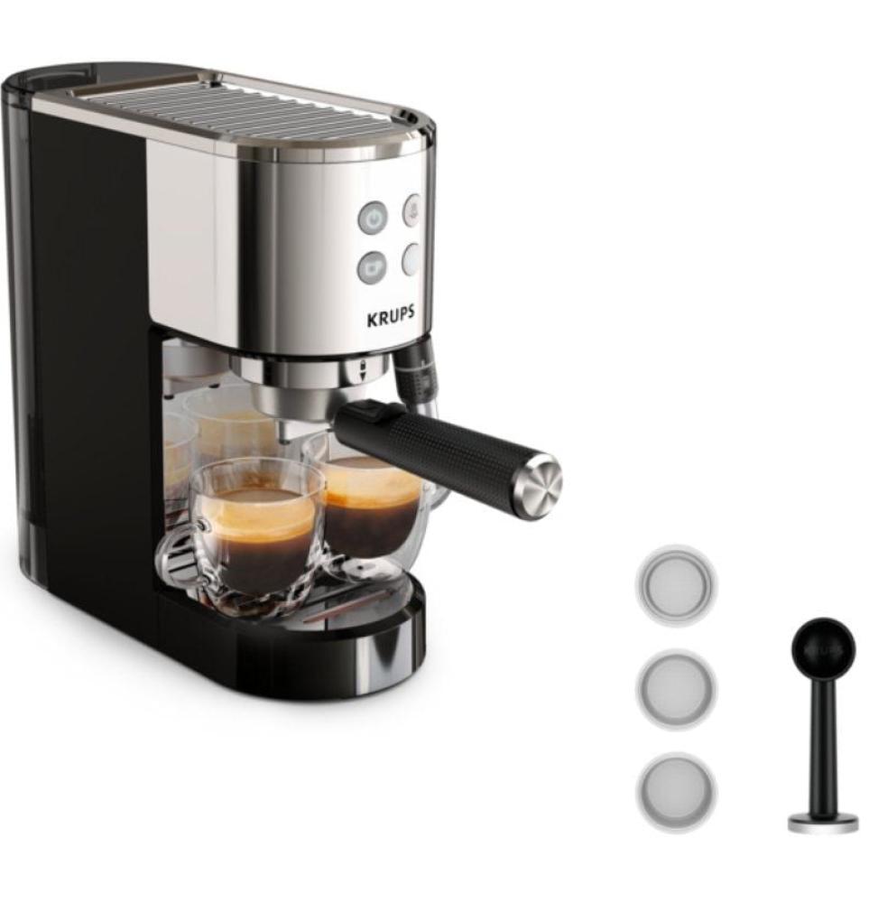 Cafetera Expreso Krups Virtuoso/ 1400W/ 15 Bares/ Plata