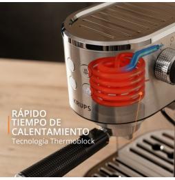 Cafetera Expreso Krups Virtuoso/ 1400W/ 15 Bares/ Plata