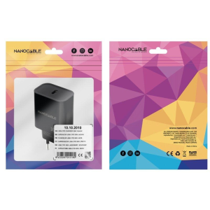 Cargador de Pared Nanocable 10.10.2010/ 1xUSB Tipo-C/ 30W/ Negro