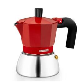 Cafetera Italiana Monix Induction Inox M863103/ 3 Tazas/ Roja