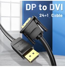 Cable Conversor Vention HAFBG/ DisplayPort Macho - DVI Macho/ 1.5m/ Negro