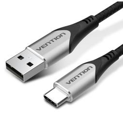 Cable USB Tipo-C Vention CODHD/ USB Tipo-C Macho - USB Macho/ Hasta 60W/ 480Mbps/ 50cm/ Gris