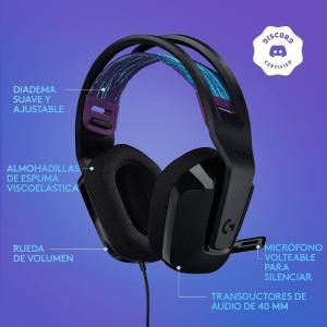 Auriculares Gaming con Micrófono Logitech G335/ Jack 3.5/ Negros