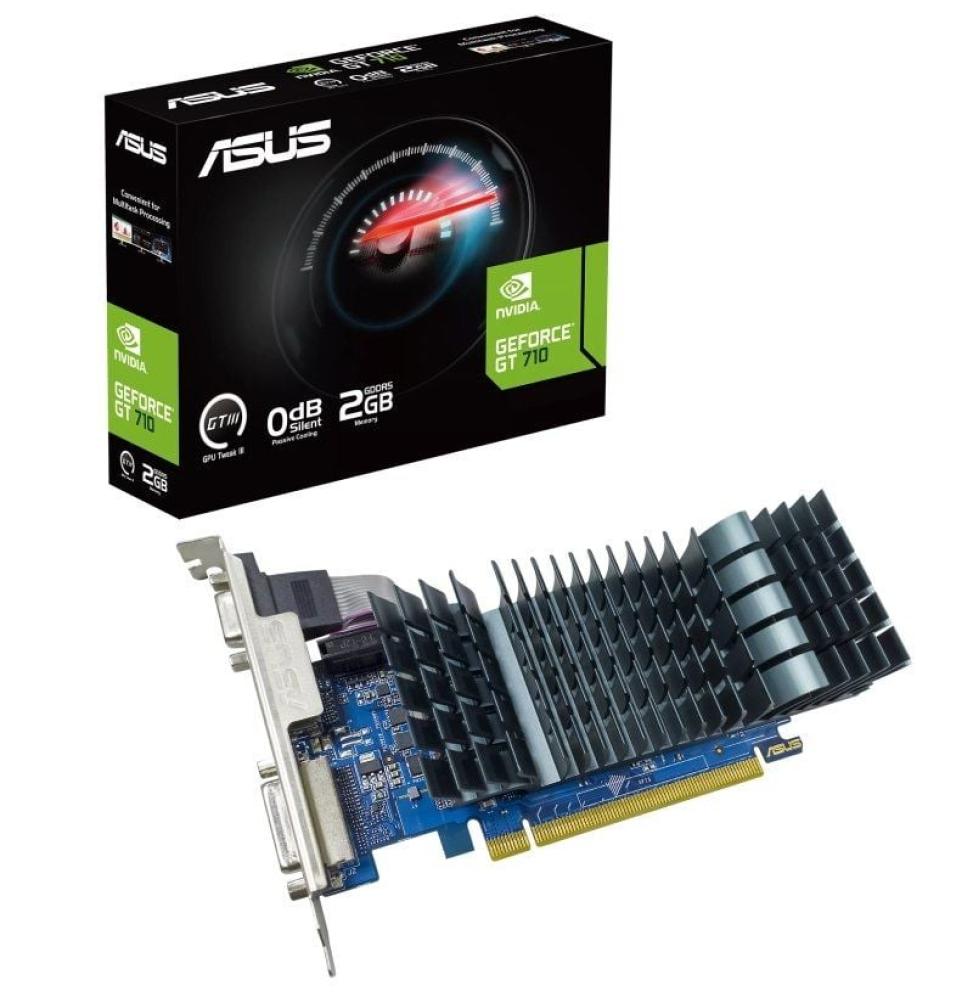 Tarjeta Gráfica Asus GeForce GT 710 SL EVO BRK/ 2GB GDDR5/ Compatible con Perfil Bajo