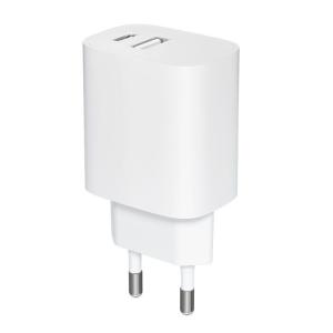 Cargador de Pared Leotec LECSPH20W2W/ 1xUSB Tipo-C/ 1xUSB/ 20W