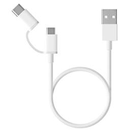 Cable USB 2.0 Xiaomi SJV4083TY/ USB Macho - Micro USB Macho/ USB Tipo-C Macho/ 30cm/ Blanco