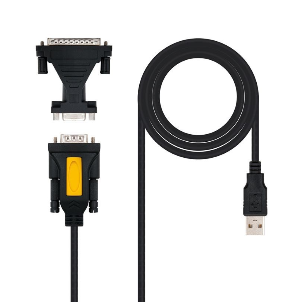 Cable Conversor Nanocable 10.03.0002/ USB Macho - DB9 Macho/ DB25 Macho