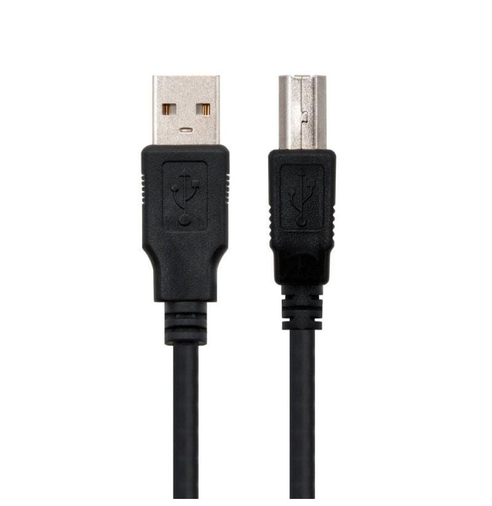 Cable USB 2.0 Impresora Nanocable 10.01.0102/ USB Tipo-B Macho - USB Macho/ 1m/ Negro