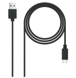 Cable USB 2.0 Nanocable 10.01.2103/ USB Macho - USB Tipo-C Macho/ 3m/ Negro