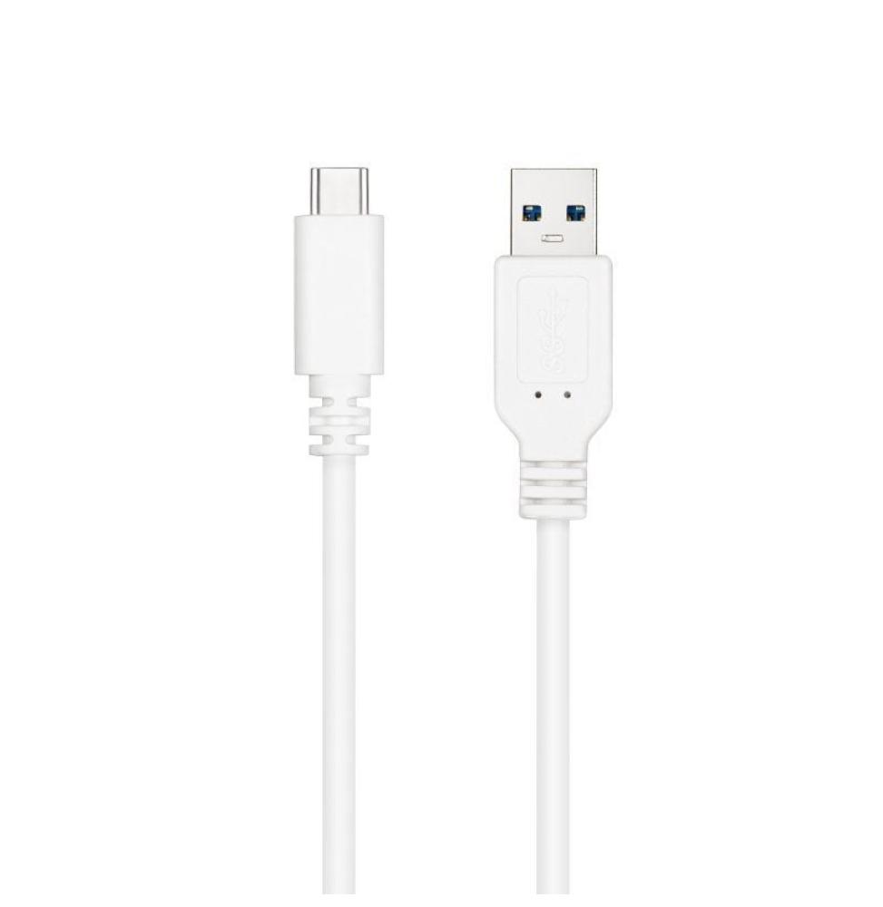 Cable USB 3.1 Nanocable 10.01.4000-W/ USB Tipo-C Macho - USB Macho/ 50cm/ Blanco