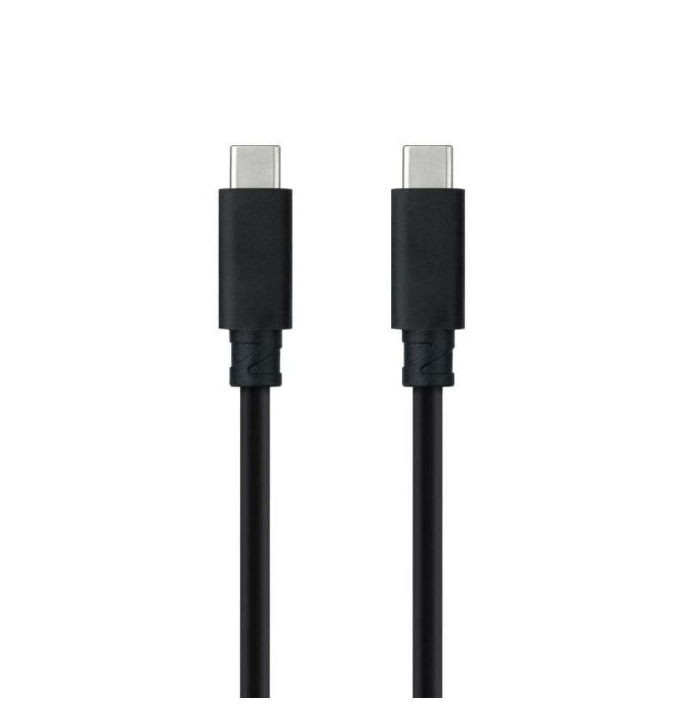 Cable USB 3.1 Nanocable 10.01.4100/ USB Tipo-C Macho - USB Tipo-C Macho/ 50cm/ Negro