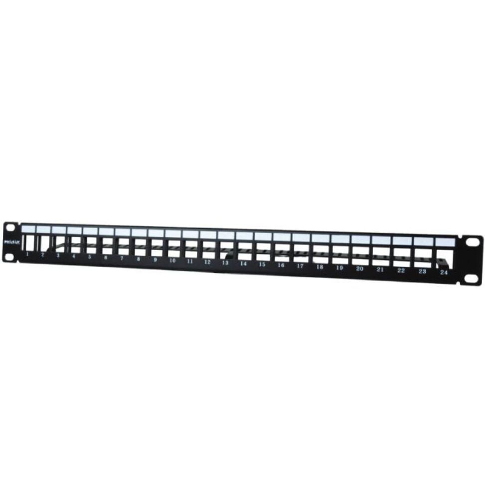 Patch Panel Phasak PA 3424/ 24 Puertos/ Cat.6/ Altura 1U/ Gestión de Cable/ Conectores RJ45 UTP No Incluidos