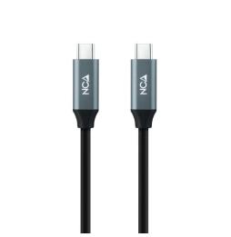 Cable USB 3.2 Nanocable 10.01.4300/ USB Tipo-C Macho - USB Tipo-C Macho/ 50cm/ Gris y Negro