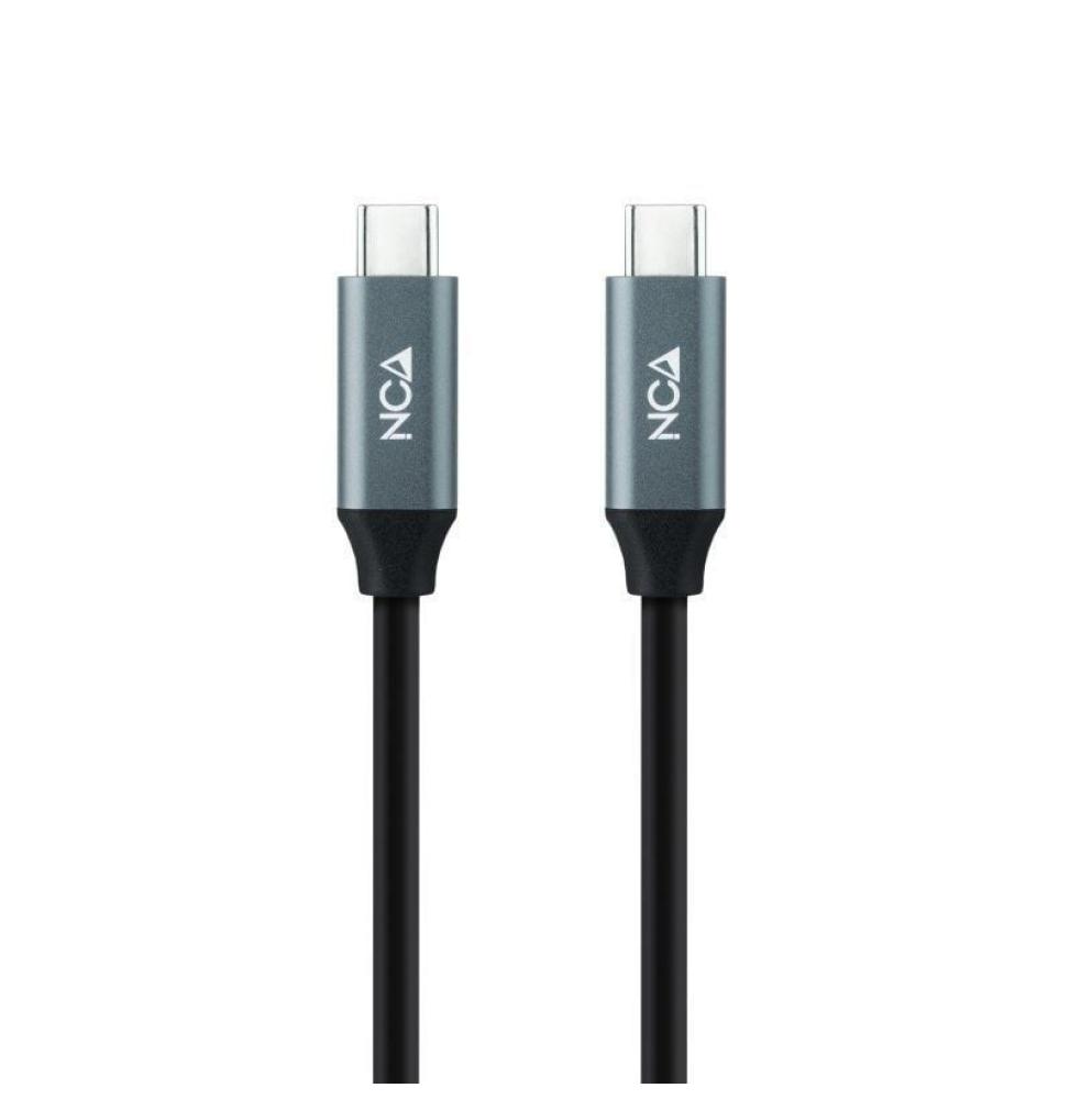 Cable USB 3.2 Nanocable 10.01.4300/ USB Tipo-C Macho - USB Tipo-C Macho/ 50cm/ Gris y Negro