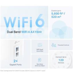 Sistema Mesh TP-Link Deco X10 1500Mbps/ 2.4GHz 5GHz/ Pack de 2