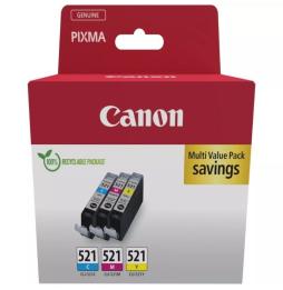 Cartucho de Tinta Original Canon CLI-521 Multipack/ Cian/ Magenta/ Amarillo