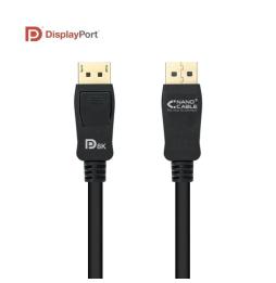 Cable DisplayPort 1.4 8K Nanocable 10.15.2502/ DisplayPort Macho - DisplayPort Macho/ 2m/ Certificado/ Negro