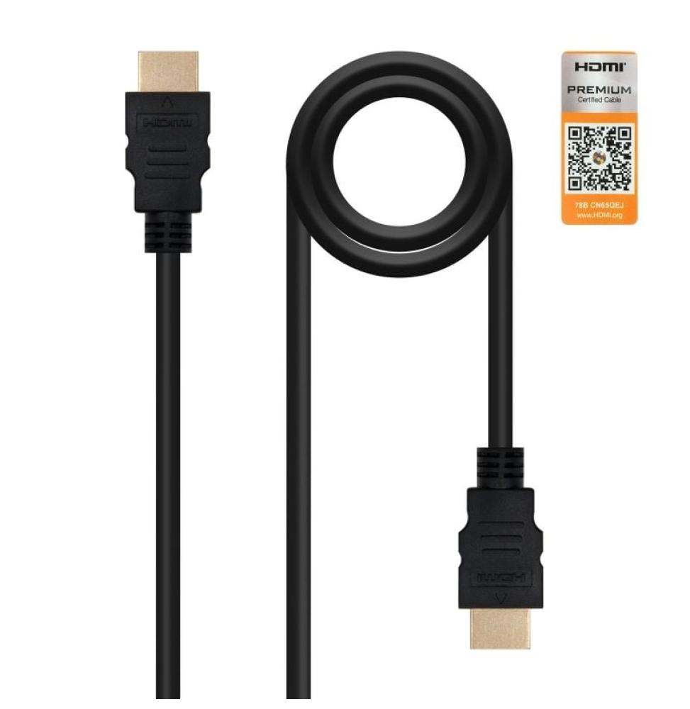 Cable HDMI 2.0 4K Nanocable 10.15.3603/ HDMI Macho - HDMI Macho/ 3m/ Certificado/ Negro