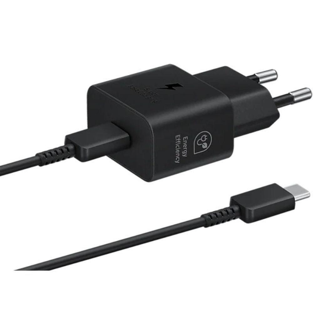 Cargador de Pared Samsung EP-T2510XBEGEU/ 1xUSB Tipo-C + Cable USB Tipo-C/ 25W