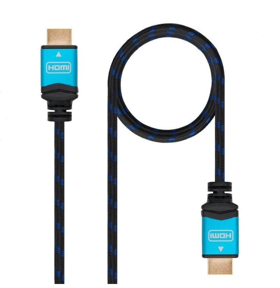 Cable HDMI 2.0 4K Nanocable 10.15.3700/ HDMI Macho - HDMI Macho/ 0.5m/ Negro/ Azul