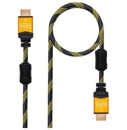 Cable HDMI 2.0 4K Nanocable 10.15.1602/ HDMI Macho - HDMI Macho/ 1.5m/ Negro/ Naranja